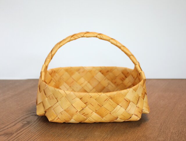 白樺かごセット　持ち手付き＆丸かご 白樺かごセット 持ち手付き＆丸かご
