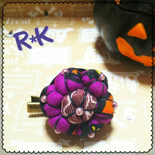 2wayハロウィン模様の花のブローチピン