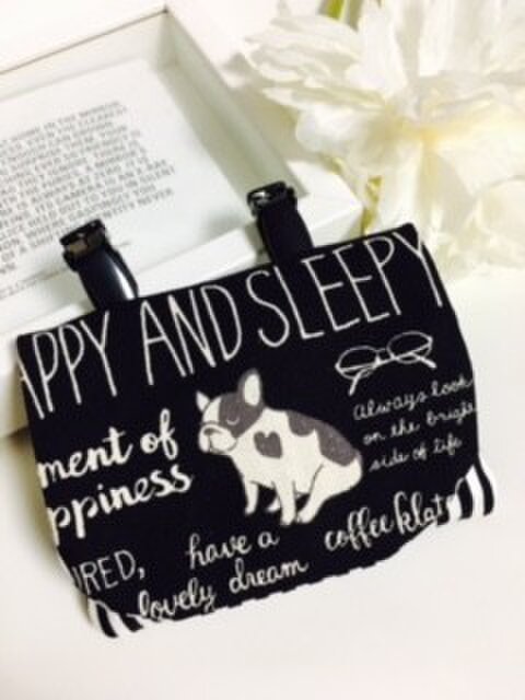 おしゃれなキッズの為の移動ポケット モノトーン白黒フレンチブルドッグ Iichi ハンドメイド クラフト作品 手仕事品の通販