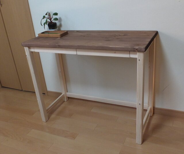 ナチュラルデスクワイド (脚部クリアー仕上げ)の画像1枚目