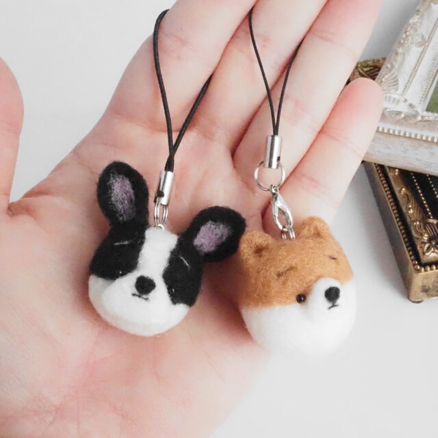 柴犬 羊毛 羊毛フェルト ハンドメイド 黒柴 キーホルダー 羊毛