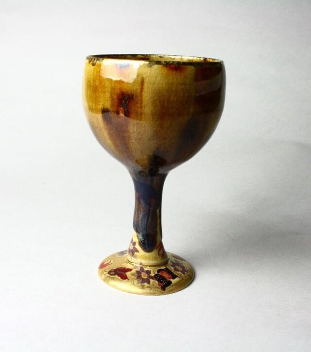 玳玻盞のワイングラス/たいひさん酒器/陶芸作品/陶器製ワイングラスの画像1枚目