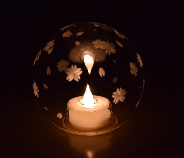東京切子(花切子)LEDランプ 「桜」の画像1枚目