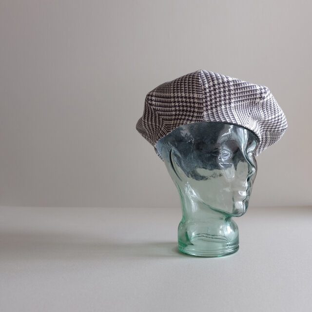 ベレー帽 - ブリティッシュ・グレナカートチェック・フランネル