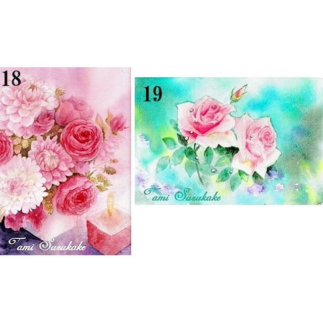 ポストカード「18・薔薇ミックス」 「19・薔薇二輪」の画像1枚目