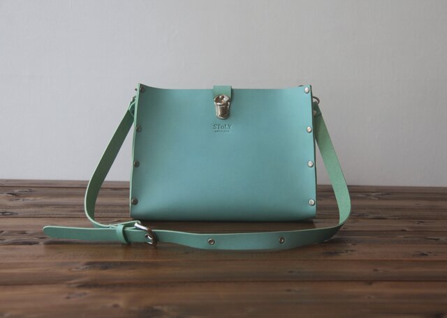 本革]ショルダーバッグ NSB（ターコイズ）SToLY Leather Bag