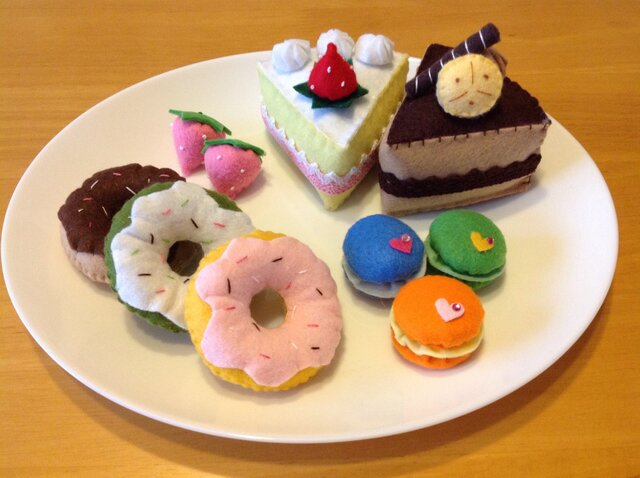 受注製作【フェルトままごと】**スイーツセットミニ**の画像1枚目