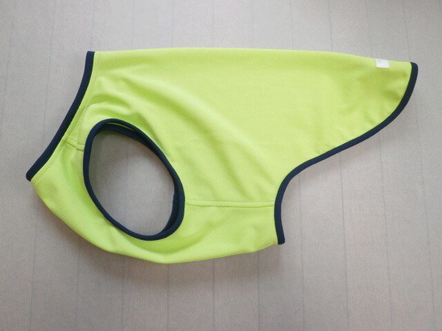 犬服 K様オーダーメイド品：大型犬用タンクトップ（黄緑＆紺
