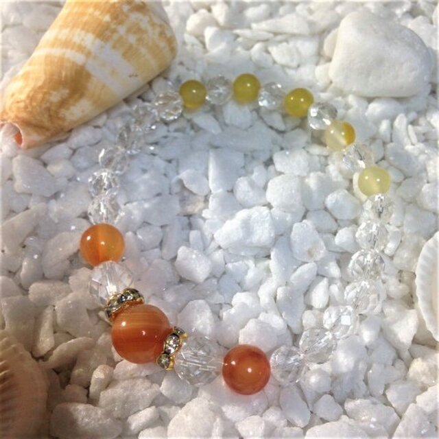 ８月誕生石サードオニキスブレスレットａ パワーストーン Iichi ハンドメイド クラフト作品 手仕事品の通販