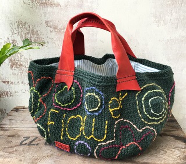 お花畑バッグ greenの画像1枚目