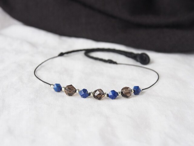 Smoky&Blue Short Necklaceの画像1枚目
