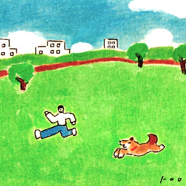 原画・イラスト】「キミと僕」 ※木製額縁入り（18㎝角） | iichi 日々