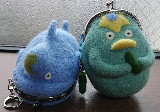 【ななさまオーダー】ナポレオンフィッシュがま口&カッパ君がま口の画像1枚目