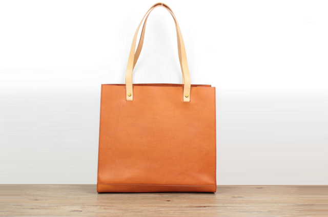 本革 封筒型大容量クラシックレザートートバッグ ☆Brown