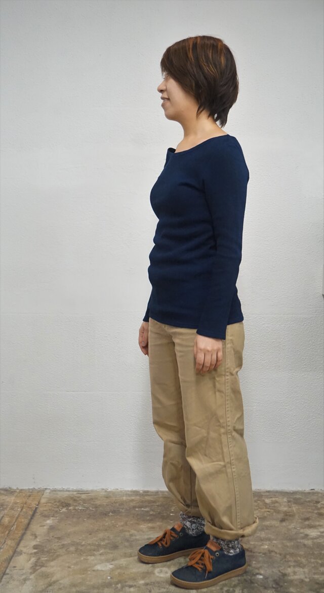藍染 長袖カットソー size1の画像1枚目