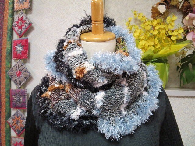 K★♪花hana花♪ロング縞スヌードの画像1枚目