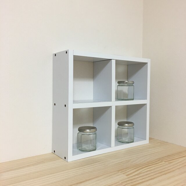 かんたん整理棚 白&2段 仕切板6枚付き サイズオーダーOKの画像1枚目