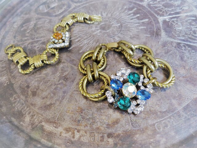 ヴィンテージビジューブレスレット vintage bijou bracelet <BL-RBblab>の画像1枚目