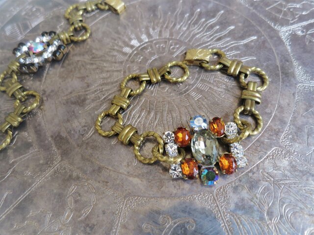 ヴィンテージビジューブレスレット vintage bijou bracelet <BL-RBbr>の画像1枚目