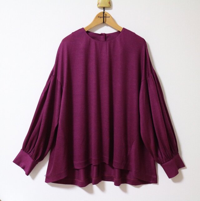 ★国産ウール100％ニット トップス★薄手