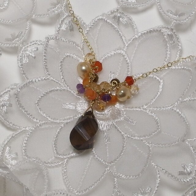 Gemstoneアシンメトリーネックレスの画像1枚目