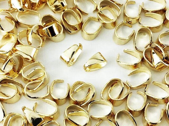 送料無料 バチカン ゴールド KC金 100個 8mm 留め具 アクセサリー ネックレス パーツ AP0404の画像1枚目
