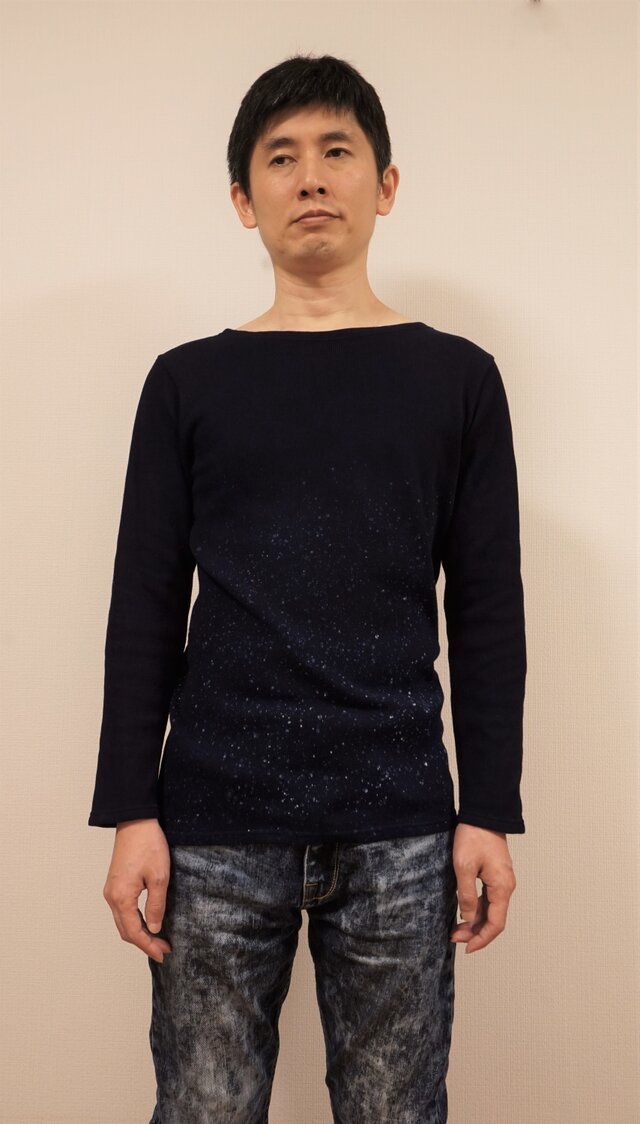 藍染 長袖カットソー 星空 size3の画像1枚目