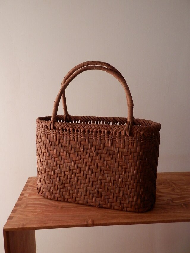 ぶどうつる編みbag 4 9㎜ 網代編みの画像1枚目