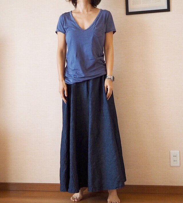 サーキュラースカート デニムの画像1枚目