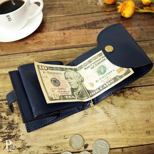 【シルバー完売】Pat. mini ネイビー マネークリップ 送料無料の画像1枚目