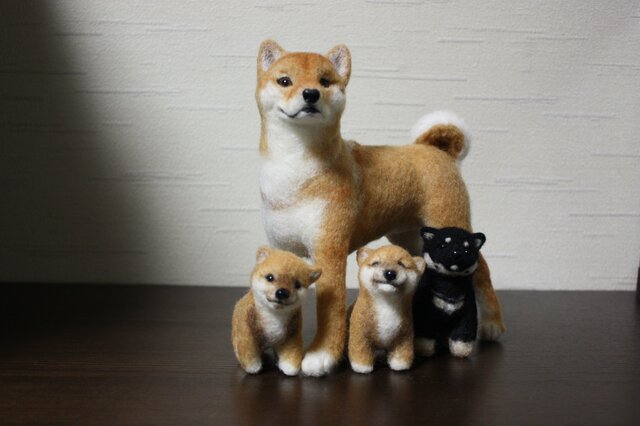 羊毛フェルト　　柴犬(子犬) 羊毛フェルト 豆柴 柴犬子犬 完成品 羊毛フェルト SweetDog ふぅ