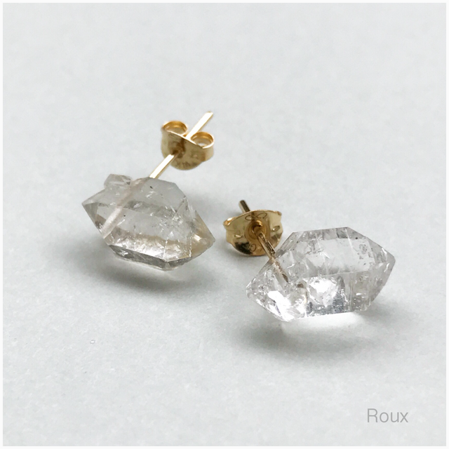 NYハーキマーダイヤモンドのピアス M size(14kgf /大粒)の画像1枚目