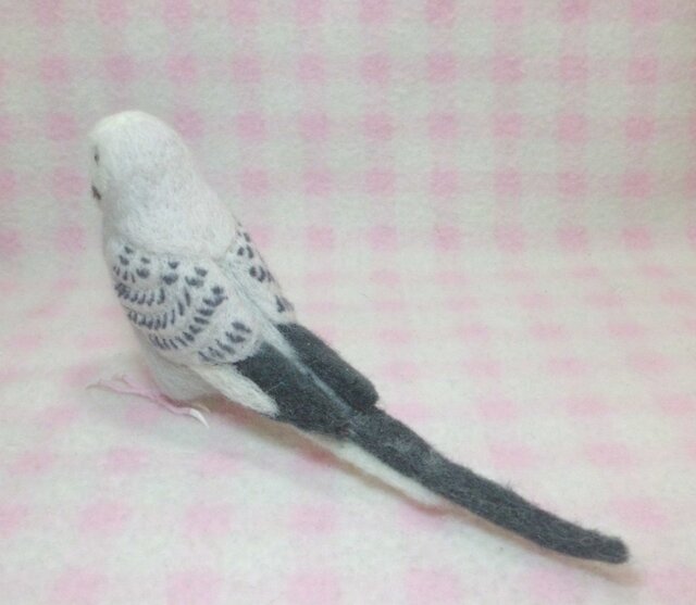 リアルサイズ♪ セキセイインコ モーブ グレー 羊毛フェルト ☆選べる