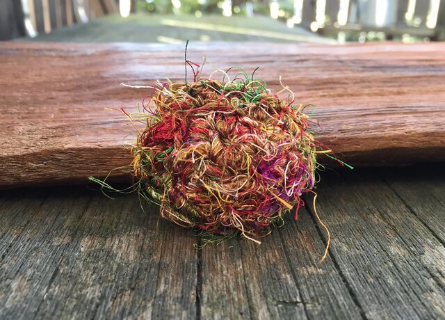 recycle silk ブローチピン 楕円 6の画像1枚目