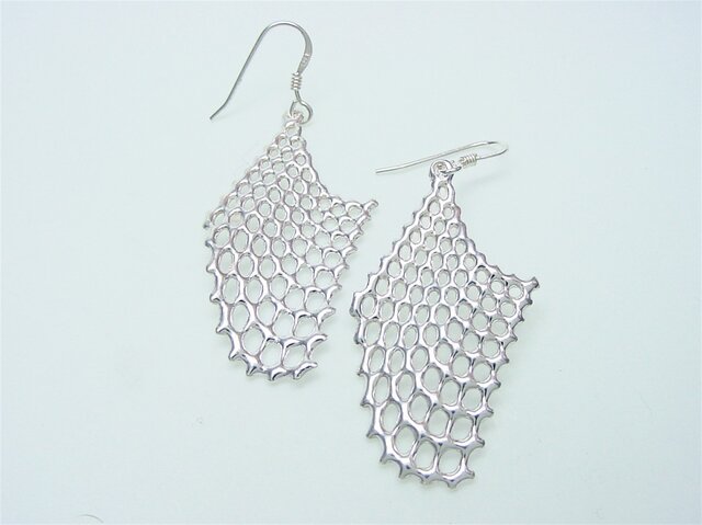 Silverメッシュピアス005の画像1枚目