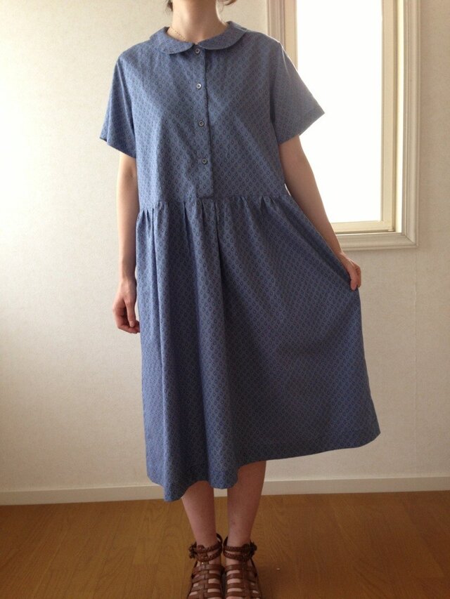 南フランス　ソレイヤード生地ワンピース