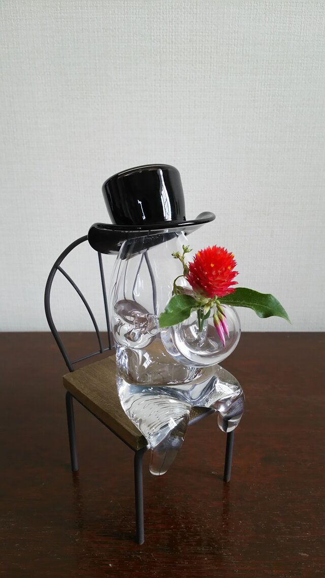人型一輪挿し おじさんの画像1枚目