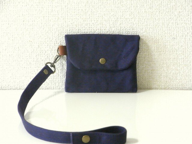 帆布 3way いろいろポーチ&キーホルダー 小 navyの画像1枚目