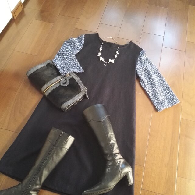 ウールAラインワンピ