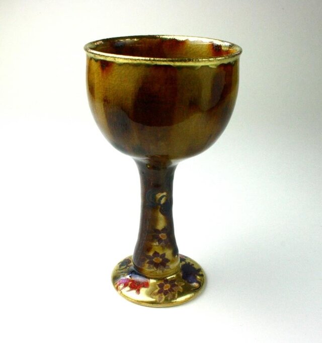 玳玻盞のワイングラス/たいひさん酒器/陶芸作品/陶器製ワイングラスの画像1枚目
