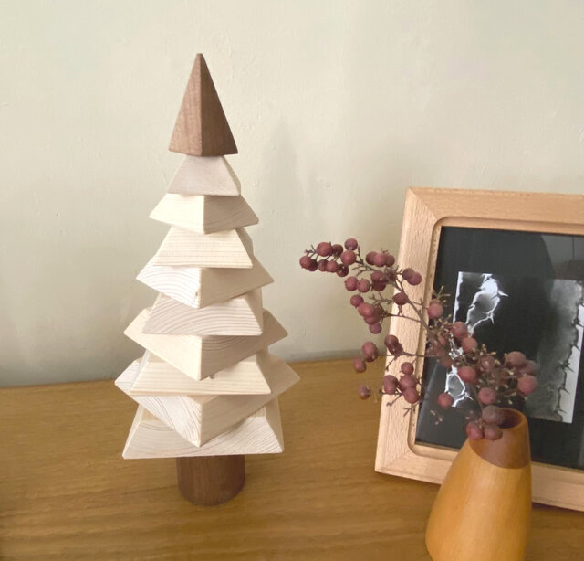 楽天市場】クリスマスツリー クリスマスオブジェ ウッド 木製