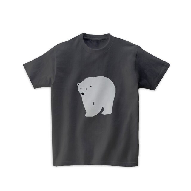 動物Tシャツ-シロクマ(チャコールグレー)の画像1枚目