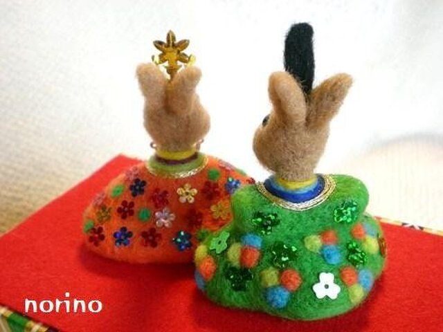 羊毛フェルト うさぎお雛様 | iichi 日々の暮らしを心地よくする