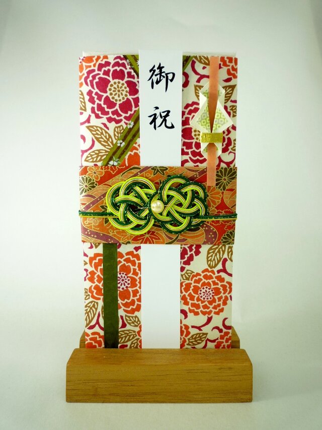 【送料無料】m266 友禅和紙と襖紙●着物の祝儀袋 の画像1枚目