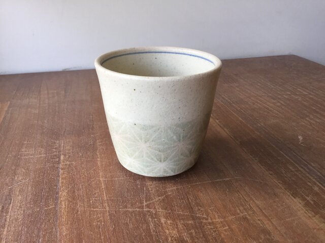 フリーカップ 麻文グリーンの画像1枚目