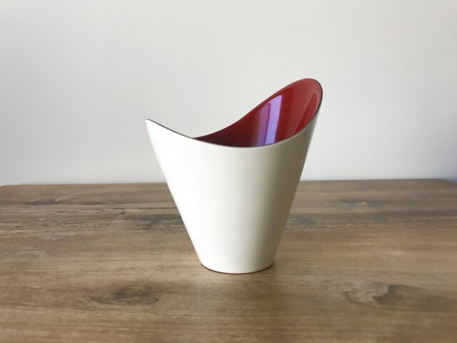 FLOREPOLIE 漆器カップ 白×赤(本朱)の画像1枚目