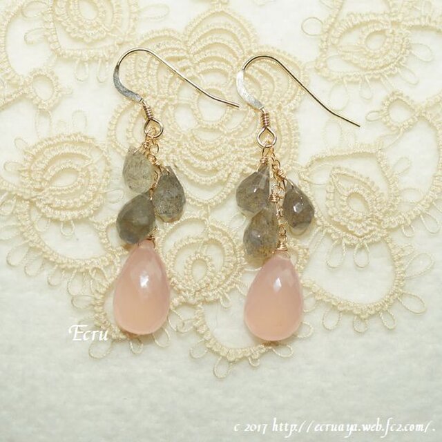 *Ladylike*秋のピンク色のピアス