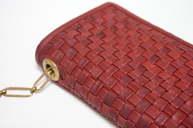 ボリュームメッシュお財布bag#redbrownの画像1枚目
