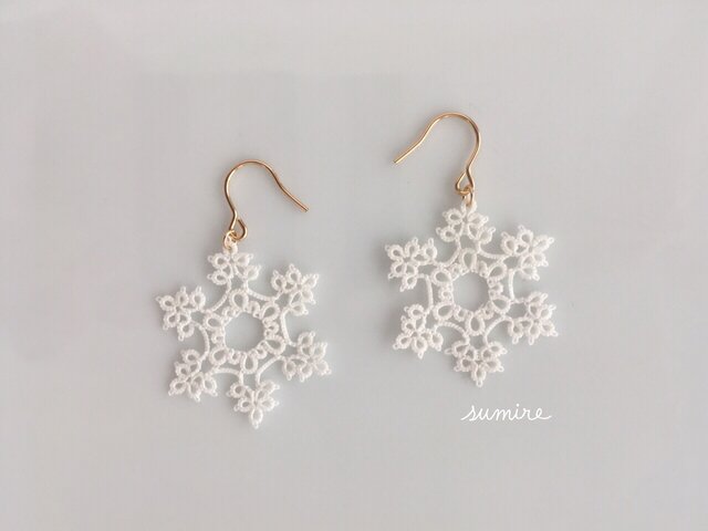 【14kgf】レースピアス snowcrystalの画像1枚目