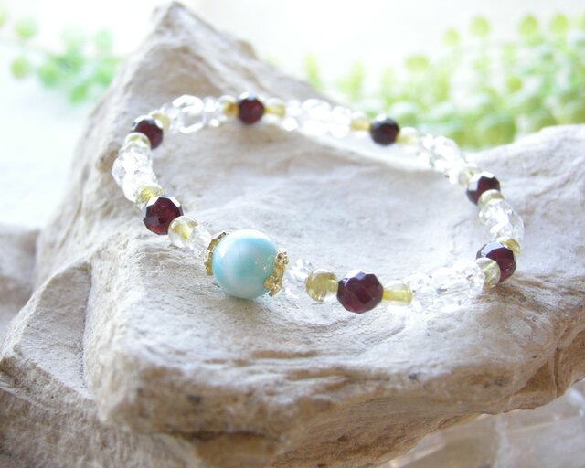 願望達成！ラリマー ＆ ゴールデンルチルクォーツ 他 ブレスレット